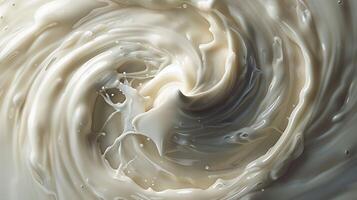 AI generated splash of swirling stirring milk photo