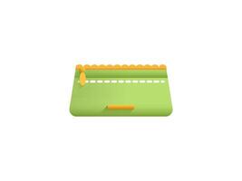 3d stationery items for back to school and office elementary work equipment part of desk vector