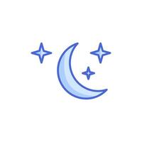 Moon icon, moon and stars, crescent night. icon in trendy style isolated on white background. Website pictogram. Internet symbol for your web site design, logo, app, UI. vector