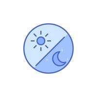 Dom y Luna en cielo, día y noche. icono en de moda estilo aislado en blanco antecedentes. sitio web pictograma. Internet símbolo para tu web sitio diseño, logo, aplicación, ui vector