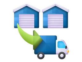 3d almacén ilustración para logístico y Envío almacenamientos o industria distribución para almacén vector