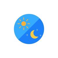 Dom y Luna en cielo, día y noche. icono en de moda estilo aislado en blanco antecedentes. sitio web pictograma. Internet símbolo para tu web sitio diseño, logo, aplicación, ui vector