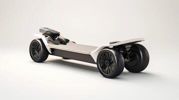 AI generated Revolutionizing Transportation, Futuristic Electric Skateboard Concept on a White Background, Generative AI photo