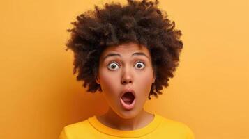 AI generated Unbelievably Surprised, Mesmerizingly Shocked, Shocked and Surprised Woman, Generative AI photo