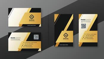 black white and golden modern business card design vector