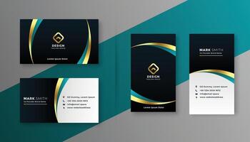 premium golden and black business card design vector