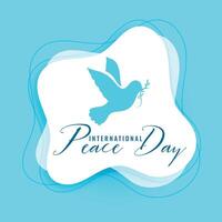 modern style peace day banner with bird and leaf design vector illustration