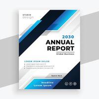 stylish annual report blue business brochure template design vector