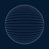 abstract 3d grid globe dots in technology style vector design