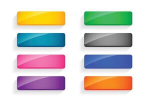 colorful shiny empty buttons set of eight vector