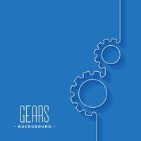 line gears symbol on blue background design vector