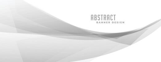 abstract gray wavy shape on white banner design vector