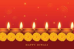 decorative traditional hindu festival background with flowers and lamp des vector