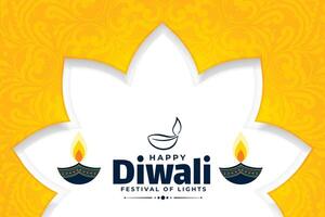 elegant happy diwali banner in paper cut style vector