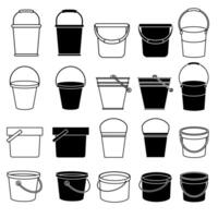 Bucket icon vector set. Cleaning illustration sign collection. Basket symbol or logo.