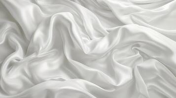 AI generated white silk fabric with waves abstract background photo