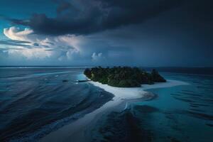 AI generated Aerial view of a beautiful tropical island in the middle of the ocean photo