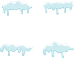 Set of Snowcap Border Illustration. Abstract Cartoon Design On White Background. vector