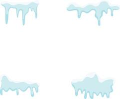 Set of Snowcap Border Illustration. Abstract Cartoon Design On White Background. vector