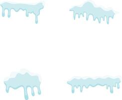 Set of Snowcap Border Illustration. Abstract Cartoon Design On White Background. vector