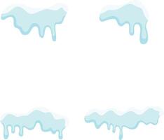 Set of Snowcap Border Illustration. Abstract Cartoon Design On White Background. vector