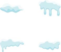 Set of Snowcap Border Illustration. Abstract Cartoon Design On White Background. vector