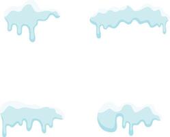 Set of Snowcap Border Illustration. Abstract Cartoon Design On White Background. vector