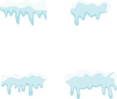 Set of Snowcap Border Illustration. Abstract Cartoon Design On White Background. vector