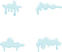 Set of Snowcap Border Illustration. Abstract Cartoon Design On White Background. vector