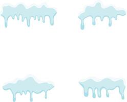 Set of Snowcap Border Illustration. Abstract Cartoon Design On White Background. vector