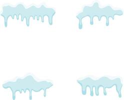 Set of Snowcap Border Illustration. Abstract Cartoon Design On White Background. vector