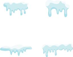 Set of Snowcap Border Illustration. Abstract Cartoon Design On White Background. vector