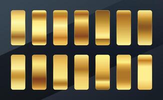 premium golden gradients swatches palette set design vector