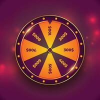 wheel of luck fortune on bokeh background vector