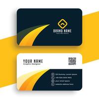 Corporate blue and yellow elegant business card template vector