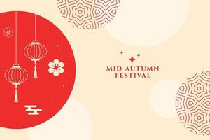 chinese mid autumn festival background design vector