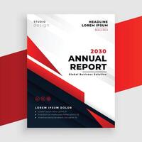 red annual report or business flyer template design vector