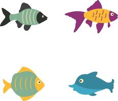 Adorable Fish Illustration with Cute Cartoon Design. Sea Animal on a White Background vector