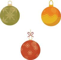 Collection of Christmas Ball Decoration. Vector Illustration on a White Background.