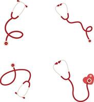 Stethoscope Medical Icon Collection. Isolated On White Background vector