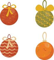 Collection of Christmas Ball Decoration. Vector Illustration on a White Background.