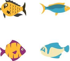 adorable pescado ilustración con linda dibujos animados diseño. mar animal en un blanco antecedentes vector