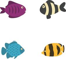 Adorable Fish Illustration with Cute Cartoon Design. Sea Animal on a White Background vector