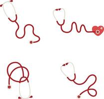 Stethoscope Medical Icon Collection. Isolated On White Background vector