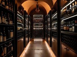 AI generated Luxury wine cellar degustation photo