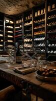 AI generated Luxury wine cellar degustation photo