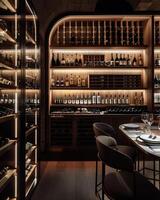AI generated Luxury wine cellar degustation photo