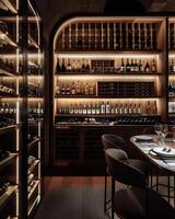 AI generated Luxury wine cellar degustation photo