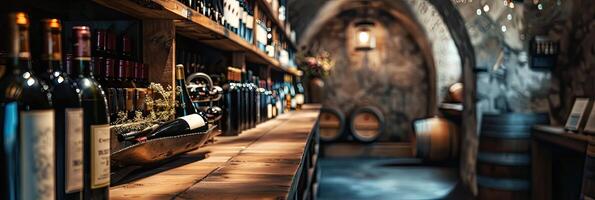 AI generated Luxury wine cellar degustation photo