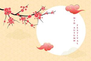 full moon mid autumn festival traditional background vector